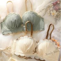 【Ready Stock】 ✆■✕ C15 Push up no rims bra Small breasts look bigger Beautiful back 3/4 cup AB