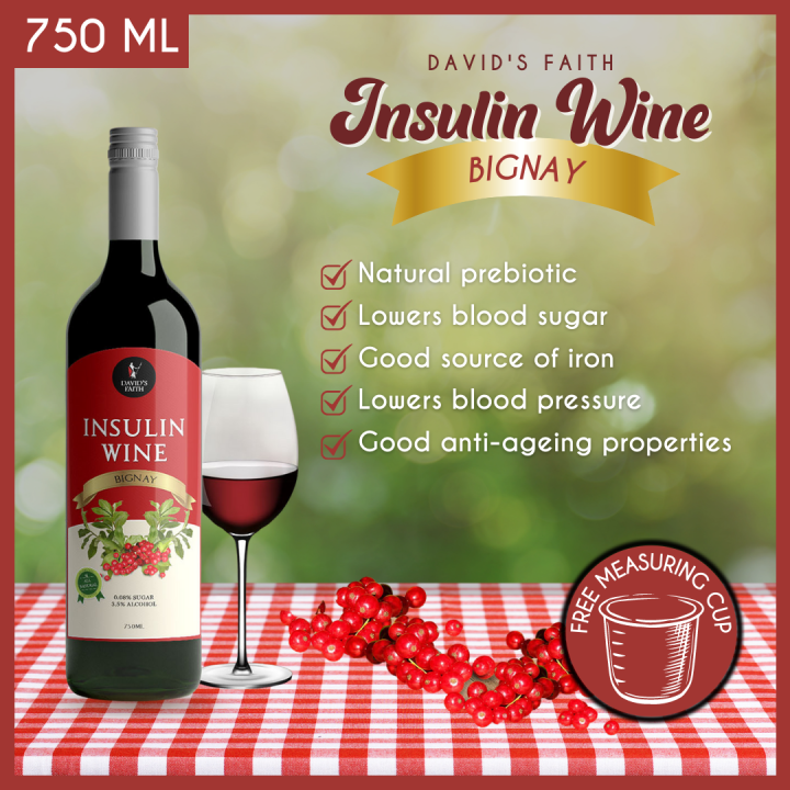 David's Faith 100 Original Insulin Wine 750ml Bignay Flavor, diabetic
