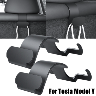 1คู่รถที่นั่ง Trunk Hooks สำหรับ Tesla รุ่น Y Back Hook Trunk Storage Hanger Hook Interior Organizers