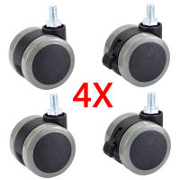 Myhomera 4pcs 2 "M8 Universal Mute เก้าอี้ล้อ Caster Heavy Duty 50กก. หมุน castor เปลี่ยนเฟอร์นิเจอร์ล้อลูกกลิ้งยาง k