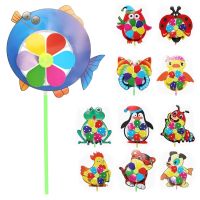 การ์ตูนกังหันลมลายสัตว์ Wind Spinner Pinwheel ลานบ้านสวน Decor Kids Toys