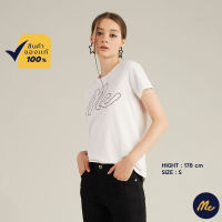 Mc Jeans เสื้อยืดแขนสั้นผู้หญิง คอกลม สีขาว MTTZ564