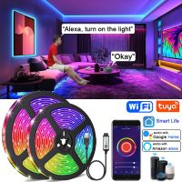 Led สมาร์ท Wifi หลอดแผงไฟ RGB 5050เทป Led Tuya Smart Life App ควบคุมทำงานร่วมกับ Alexa Google Home สำหรับตกแต่งห้องจัดปาร์ตี้