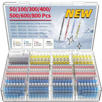 ความร้อนหดก้น CRIMP เทอร์มินัลกันน้ำ SOLDER Seal ก้นไฟฟ้าตัวเชื่อมต่อสายไฟ Splice Terminal Kit 50/300/800 PCS-Caiweiz