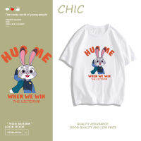 CHIC ผ้าฝ้ายแท้ JUDY&amp;NICK เสื้อยืดแขนสั้นพิมพ์ลาย ชุดคู่รัก T0252