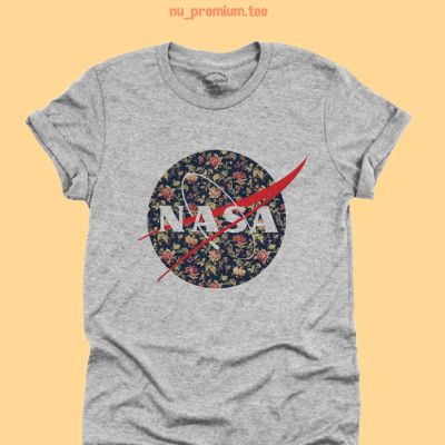 การออกแบบเดิมเสื้อยืด นาซ่า NASA Logo ลายดอกไม้ ไซส์ S - 2XLS-5XL