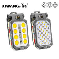 USB Rechargeable COB Work Light Portable LED Flashlight Adjustable Waterproof Camping Lantern Magnet Design with Power Display