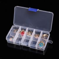 3X 10 Compartment Small Storage Box Organiser Plastic Transparent Jewel Beads Storage Containers for Jewelry Earrings Rings Pill