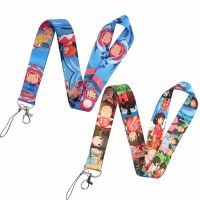 ASFVD สายคอที่มีคุณภาพสูงตัวละครอนิเมะ Ponyo On The Cliff จี้การ์ตูน Spirited Away Neck Key Strap Key Strap รูปการ์ตูนมีสายคล้อง Anime สายโทรศัพท์