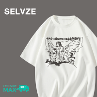 เสื้อยืดฉบับภาษาเกาหลีลายการ์ตูน Overisze แฟชั่นย้อนยุคสำหรับผู้หญิง