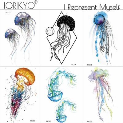 hot【DT】 Cartoon Color Stickers Temporary Children Jellyfish Flash Tatoos