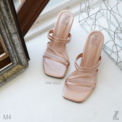 ZAABSHOES รุ่น M4 ส้นสูง 2 นิ้ว สีพิงค์โกว์ PINK GOLD ไซส์ 34-44  รองเท้าส้นสูง รองเท้าออกงาน รองเท้างานแต่ง หน้าเท้ากว้าง ใส่สบาย พื้นยางไม่ลื่น