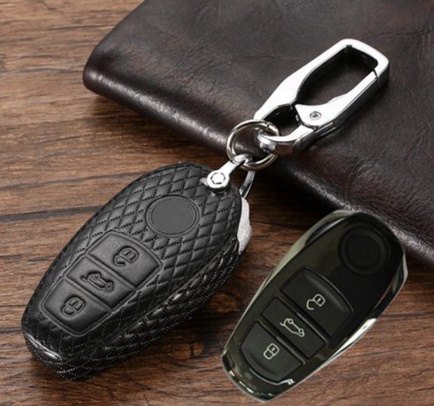 new-high-quality-car-genuine-leather-key-cover-holder-wallet-for-volkswagen-vw-touareg-3-buttons-fob-smart-key-accessories