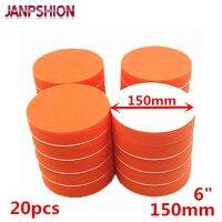 Janpshion แผ่นการขัดเงาขั้นต้น20ชิ้น150มม. 6Quot; ฟองน้ำแบนเครื่องขัดเงารถทำความสะอาดแว็กซ์ดูแลบำรุงรักษาสีรถยนต์