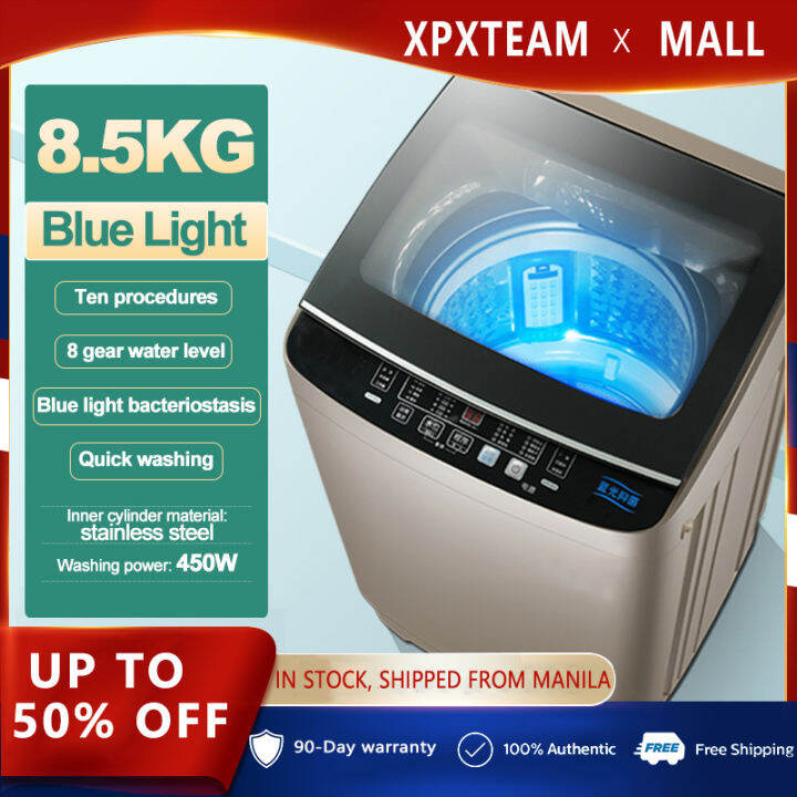 [New Arrival] XPXTEAM 8.5KG Fully Automatic Washing Machine、MultiFunction、 Blue Light、 With