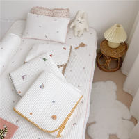 Cotton Quilted wrinkle-proof Baby Bed Spread,Lovely Embroidery Kids Bed Sheet,Kids Beddings, Baby Comfortable Solid Bed Spread