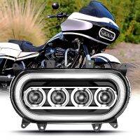 ไฟหน้า Led ของรถมอเตอร์ไซค์ Loyo สำหรับฮาร์เลย์รุ่น Road Glide ไฟหน้ามอเตอร์ไซด์ชุดประกอบโปรเจ็คเตอร์ไฟสูง120W