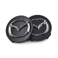 LASAN 4ชิ้น * 56มม. Mazda Hubcaps ฝาครอบล้อ Centre ตราสัญลักษณ์รถขอบล้อ HubCap Trim สติกเกอร์สำหรับ Mazda