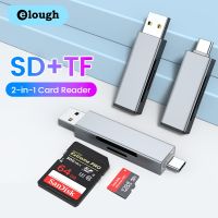 Elough pembaca kartu USB 2.0 Tipe C ke pembaca kartu SD TF adaptor pembaca kartu pintar kecepatan tinggi untuk PC Laptop Tipe C perangkat 2 IN 1