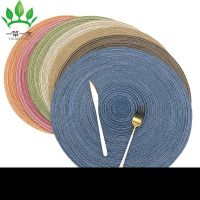 【CW】 New Round Color Placemat Cotton Yarn Woven Non-slip Insulation Coaster Bowl Table