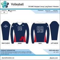 Custom Men Women Youth Volleyball Long Sleeve V-neck T-shirt Training Competition Team Uniform Printable Number Name Jersey