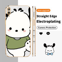 Pochacco เคสโทรศัพท์ชุบเคลือบสี่เหลี่ยมสำหรับ Huawei Y7 Pro 2019 Y8P Y9 Prime Enjoy 9 10 Plus 10S P Smart S รูปแบบการพิมพ์ด้านข้างอัจฉริยะปกป้องกล้อง TPU ฝาหลังซิลิโคนบางเป็นพิเศษเคสเคสกันกระแทกมือถือ