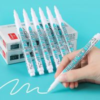 【CW】1 PC White Marker Pen Oily Waterproof Permanent Gel Pen for Writing Drawing White DIY Album Graffiti Pen Stationery for Notebook
