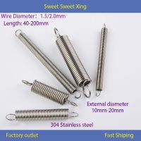 【LZ】guzvh1 304 Stainless Steel Tension Spring Ring Hook Coil Cylindrical Spiral Tension Spring Diameter 1.5mm 2.0mm