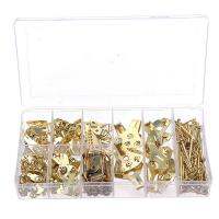 300PCS Household Hook Tool Kit Boxed Gold Hanging Painting Copper Cap Hook Seamless Nail Accessories