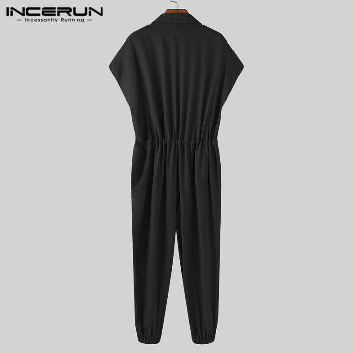 incerun-จัมพ์สูทแขนสั้นสำหรับผู้ชาย-กางเกงขายาวลำลองทรงหลวมพอดีตัวกางเกงใส่ชายหาดกางเกงสำหรับวันหยุดชุดรอมเปอร์-เสื้อผ้าลำลอง-3