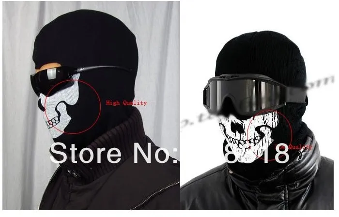 Ghost Mask Skull Balaclava, Cycling Skateboard Warmer