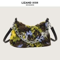 Season summer furry furry bag chain Messenger small bag female 2023 new flower plush underarm bag 【BYUE】