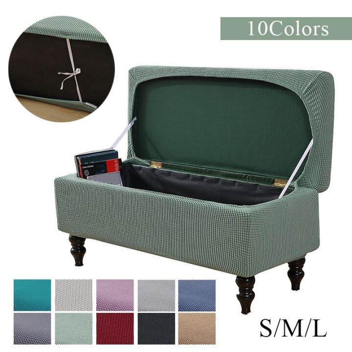 [HOT QINLXKLWGGH 554] Polar Fleece Storage Ottoman Cover Long Piano