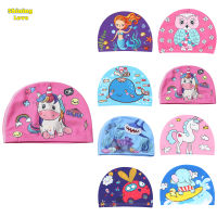 ShiningLove Kids Swimming Caps High Elastic Protect Ears Cute Cartoon Sports Swim Hat Bathing Cap For Boys Girls