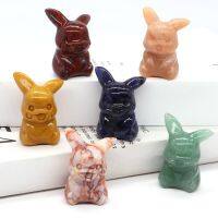 hotx【DT】 40mm Gem Crystals Baby Cartoon Animals Statue Healing Reiki Children Decoration Ornament