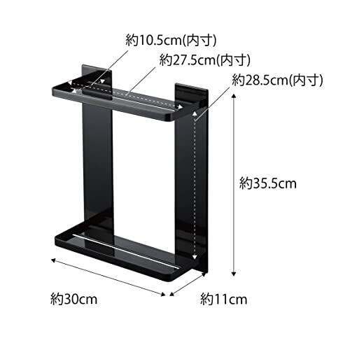 ชั้นวางของในห้องน้ำแม่เหล็ก-yamazaki-2ชั้นสีดำประมาณหอคอย-h35-5cm-w30-x-d11-x-ชั้นวางของในห้องน้ำชั้นวางของในห้องน้ำชั้นที่วางในห้องน้ำพร้อมตะขอ8179