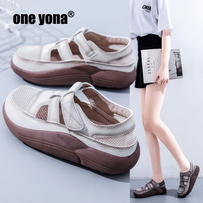 ONE YONA Simple Fashion Outdoor Flat Heel 3cm Anti-slip Plastic Closure Sandals Female Summer Flat Platform Rome Sandals