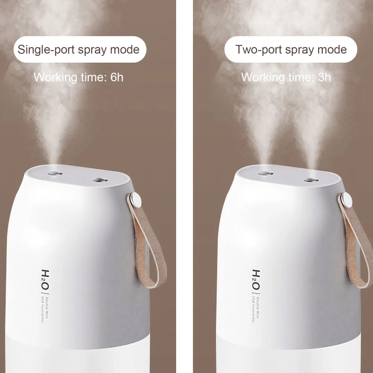 300ml Usb Double Spray Humidifiers With Led Light Cool Mist Auto Shut