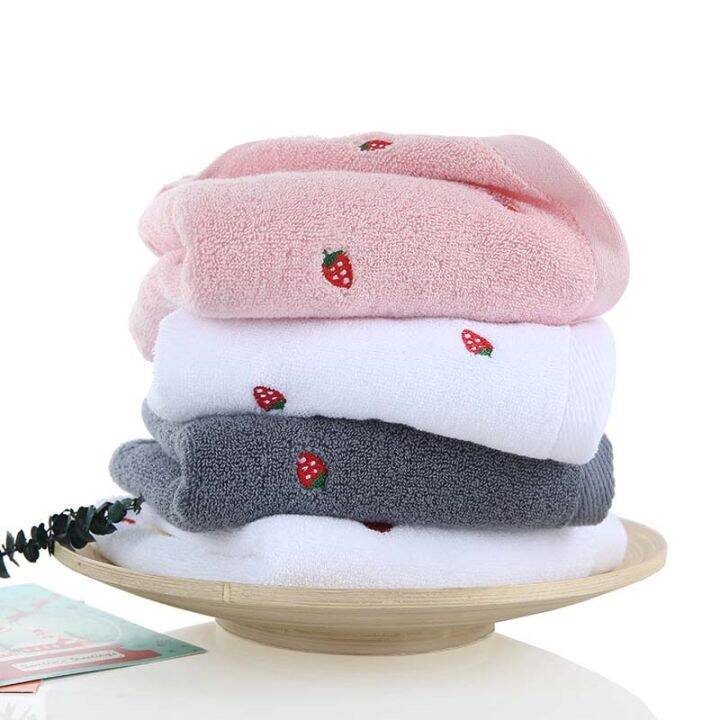 xiaoli-clothing-100-combed-cottonbath-ผ้าขนหนูพีชหัวใจแอมป์-สตรอเบอร์รี่เย็บปักถักร้อยสีชมพูผ้าขนหนูขนาดใหญ่ข้นผู้ใหญ่ห้องน้ำผ้าขนหนู70x140cm