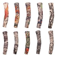 3D Tattoo Printed Outdoor Cycling Sleeves Armwarmer UV Protection MTB Bike Bicycle Sleeves Arm Protection Ridding Arm Sleeves