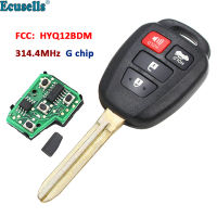 Oibwye 4กุญแจรีโมทปุ่ม Fob 314.4MHZ พร้อมชิป G สำหรับ Toyota Camry 2012-2014 FCC ID: HYQ12BDM ใบมีด TOY43