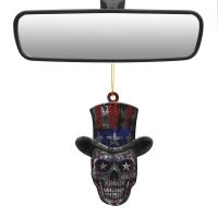 Halloween Rearview Hanging Ornament Charm Pendant Skull Motor Zombies Dwarf Car Rear View Mirror Pendant Gift 2D Auto Interior