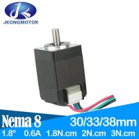 มอเตอร์สเต็ปมอเตอร์ Nema 8 1.8Ncm 2Ncm 0.6A 1.8องศามอเตอร์สเต็ป Nema8 4ตะกั่วมอเตอร์สเต็ป30มม. 33มม. 38มม. 3D หุ่นยนต์ CNC