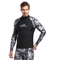 Camouflage Men Rashguard เสื้อกางเกง2ชิ้นชุดแขนยาว UV ว่ายน้ำท่องชุดว่ายน้ำ Plus 3XL Windsurf ชุดว่ายน้ำ