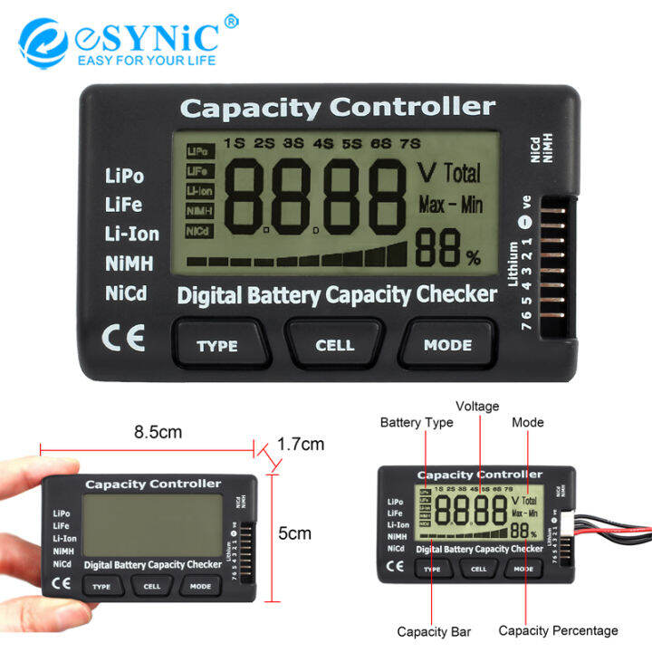 LCD Battery Capacity Indicator Meter Display Blue Li-ion LiPO 13S - Foto 6