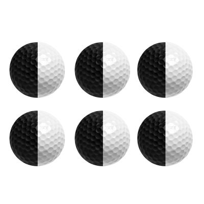 6Piece Golf Ball Two-Color Three-Tier Putter Practice Game Black and White Ball for Visual Rolling Direction
