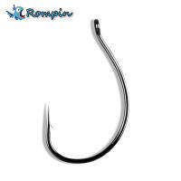 Rompin 20pcs เบ็ดตกปลา 8003 เหล็กคาร์บอนสูง Wacky Weedless Worm เบ็ดตกปลาช่องว่างกว้างสำหรับตกปลาเบส Soft Worm-anyengcaear