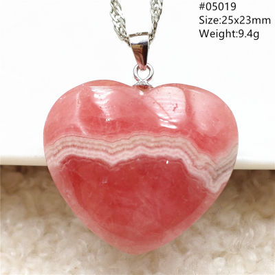 Natural Rose Rhodochrosite Love Pendant Women Red Rhodochrosite Heart Beads Necklace Reiki 925 Sterling Silver Fashion AAAAAA