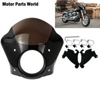 Motorcycle Headlight Gauntlet Fairing w/Trigger Lock 39mm Mount Black For Harley Sportster XL1200 883 Super Low Roadster Custom