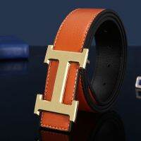 Mens belt H buckle Business belt Casual belt Fashion belt leather belt